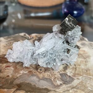 Pyrite on Quartz Mineral Specimen